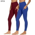 thumbnail image 2 of GERsome 2 Pack Leggings for Women High Waisted Full Length Tummy Control Yoga Pants with Pockets Workout Cycling Tights S-3XL, 2 of 9