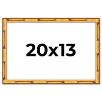 20x13 Frame Gold Bamboo Solid Wood Picture Frame | 1 Inch Moulding Width | Interior Frame Depth