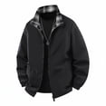 thumbnail image 6 of WIZUTIZ Men's Reversible Jacket Plaid Zip Up Loose Thin Sports Coat Polyester Spandex Waterproof Windproof for Hiking Camping Outdoor Daily Mens Fashion, 6 of 7