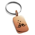 thumbnail image 1 of Stainless Steel Lovebirds Heart Engraved Small Rectangle Dog Tag Charm Keychain Keyring, 1 of 1