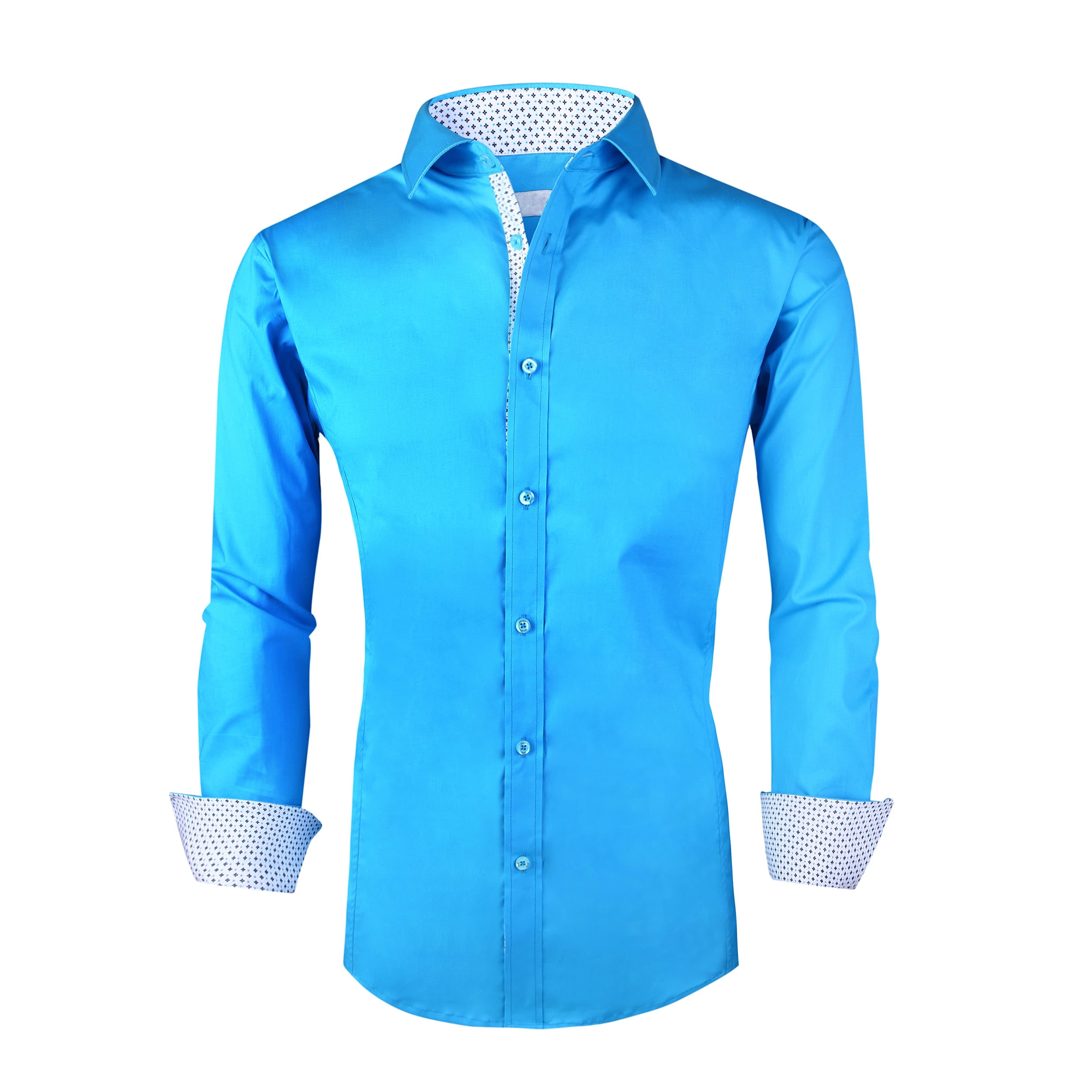 Damipow Mens Dress Shirt Regular Fit Long Sleeve Button Down Shirts for