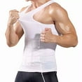 thumbnail image 3 of Mens Body Shaper Slimming Shirt Tummy Waist Vest Slim Compression Tank White, 3 of 7