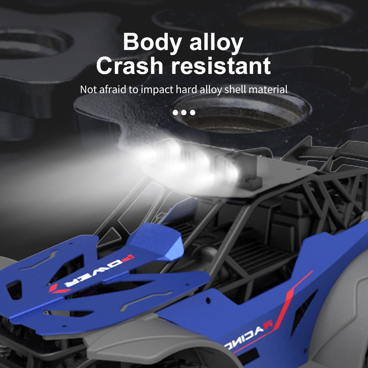 Alloy high-speed remote control off-road vehicle, with a strong alloy body and all terrain driving experience