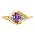 thumbnail image 5 of Real 14kt Yellow Gold Amethyst and Diamond Ring Size: 7; for Adults and Teens; for Women and Men, 5 of 5