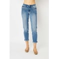 thumbnail image 4 of Womens cuffed hem slim jeans with highly stretchy denim for a flattering fit versatile everyday casual dressy modern look, 4 of 10
