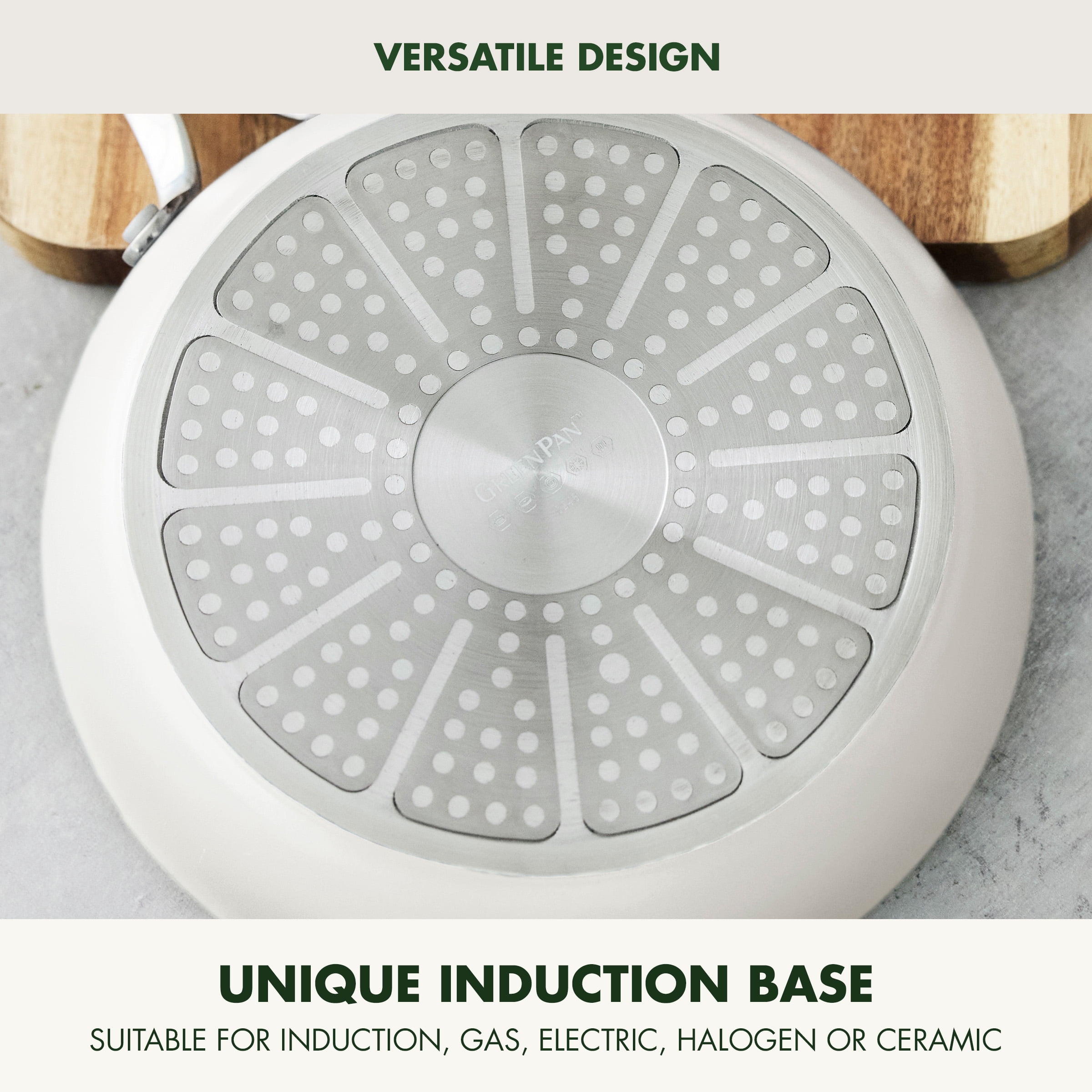 GreenPan Balance 8" Fry Pan Ceramic Nonstick, Toxin-Free, Dishwasher & Oven Safe, Cream