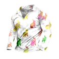 thumbnail image 4 of Wyzesi White T Shirts Men Fitted Male Easter Day Spring and Summer Zipper Long Sleeve Lapel Full Print Holiday Celebration T Shirt White T Shirts Men Slim Fit Ribbed, 4 of 4