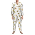 thumbnail image 3 of Salouo Gnome With Sunflower Print Button-Front Long Sleeve Pajama Set for Men, Soft 2Pjs Men's Long Sleeve Sleepwear-X-Large, 3 of 7