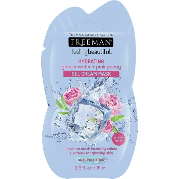 Freeman Feeling Beautiful Hydrating Glacier Water + Pink Peony Gel Cream Mask, 0.5 Fl. Oz