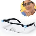 thumbnail image 1 of Gafas de lectura: potente lupa de visión con luz LED, aumento del 160%, para lectura, todos los trabajos de precisión, reparaciones, costura, relojes y manualidades, 1 of 5