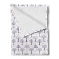 thumbnail image 2 of Tree Soft Flannel Fleece Throw Blanket, Abstract Minimalist Nature Themed Different Tree Patterns on Plain Background, Cozy Plush for Indoor and Outdoor Use, 60" x 80", Plum and White, by Ambesonne, 2 of 5