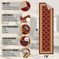 thumbnail image 6 of Ottomanson Trellis Kitchen Runner Rug 1'10" x 6' - Non Slip Low Pile Carpet, Burgundy Red, 6 of 13