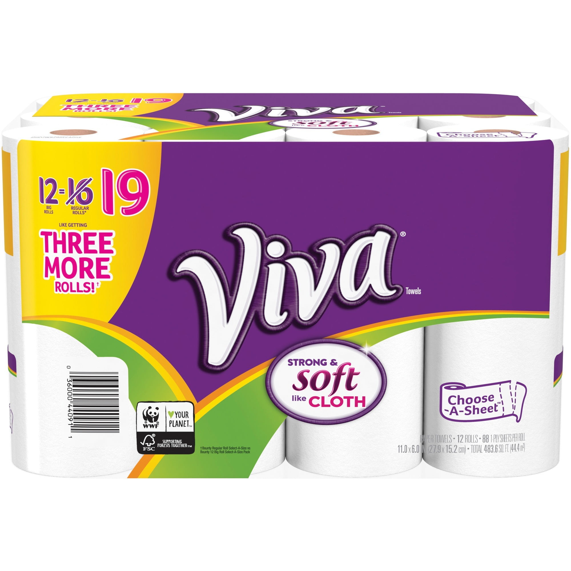 VIVA DOUBLE ROLL PAPER TOWELS SHIPS 2-4 DAY PRIORITY 6 ROLLS = 12 BIG ROLLS 