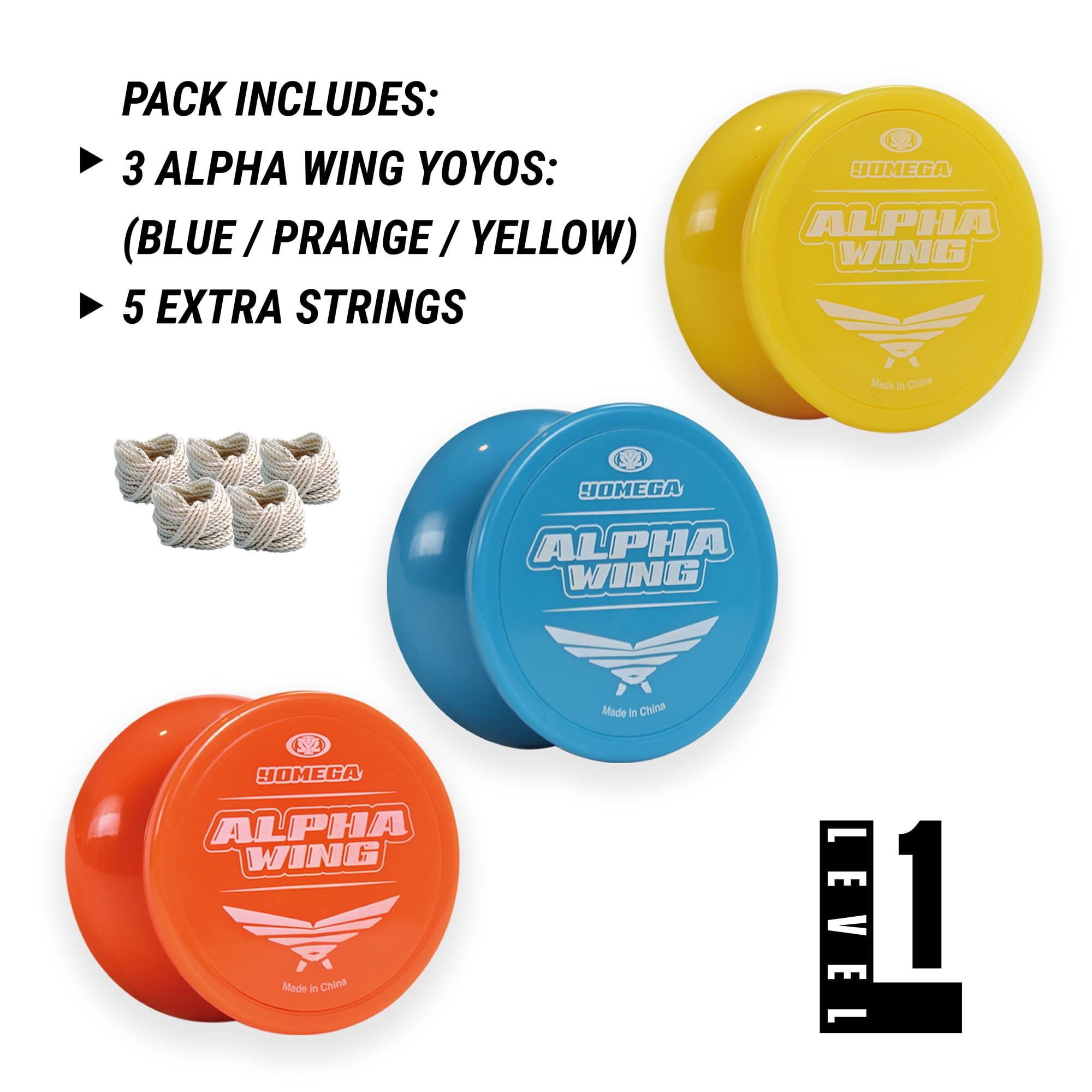 Buy Yomega 3X Alpha Wing Yoyo, Fixed axle yoyo Designed for Beginner. String Trick Play and