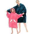 thumbnail image 7 of Wearable Blanket Hoodie, Oversized Sherpa Blanket Sweatshirt with Hood Pocket and Sleeves, Gifts Hooded Blanket for Adult Women Men (Dusty Blue), 7 of 7