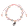 thumbnail image 1 of Pulsera de cuentas delicada para mujer, linda pulsera de cuentas con dije de unicornio, joyería para mujer, 1 of 7
