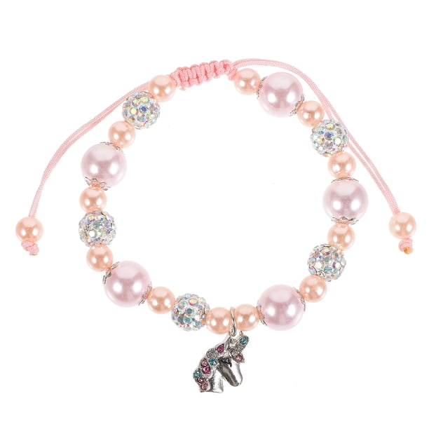 Pulsera de cuentas delicada para mujer, linda pulsera de cuentas con dije de unicornio, joyería para mujer