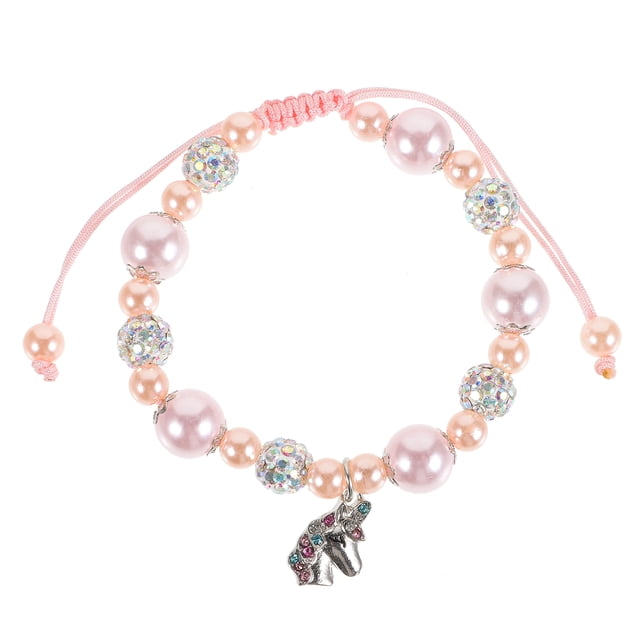 Pulsera de cuentas delicada para mujer, linda pulsera de cuentas con dije de unicornio, joyería para mujer