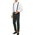 thumbnail image 4 of INSPIRE CHIC Formal Plaid Dress Pants for Men's Trousers with Suspender Black 28, 4 of 5
