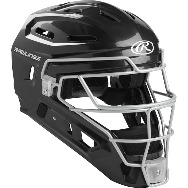 Casco de béisbol Rawlings RENEGADE 2.0 para adultos mayores, color negro y plateado
