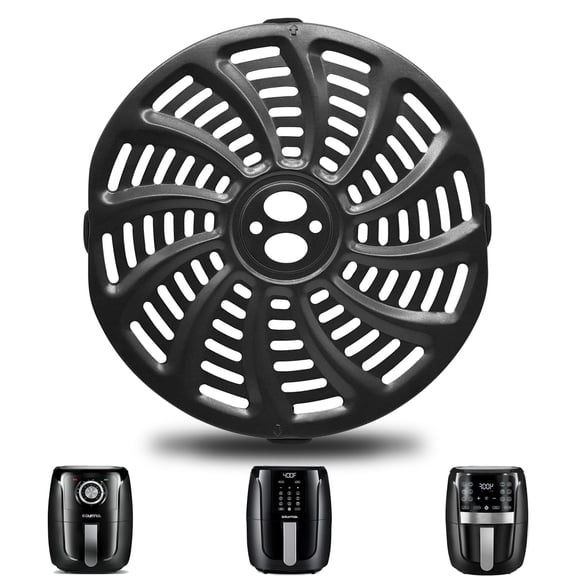 GWY Air Fryer Replacement Parts for Gourmia GAF536 GAF556 GAF566 5QT Air Fryer, Nonstick 8.8''×8.4'' Food Grade Air Fryer Accessories Grill Pan Grill Plate Basket Tray Rack with Rubber Bumpers