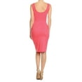 thumbnail image 2 of Lady's Sleeveless Bodycon Dress, Coral, Scoop Neckline, S, 2 of 3