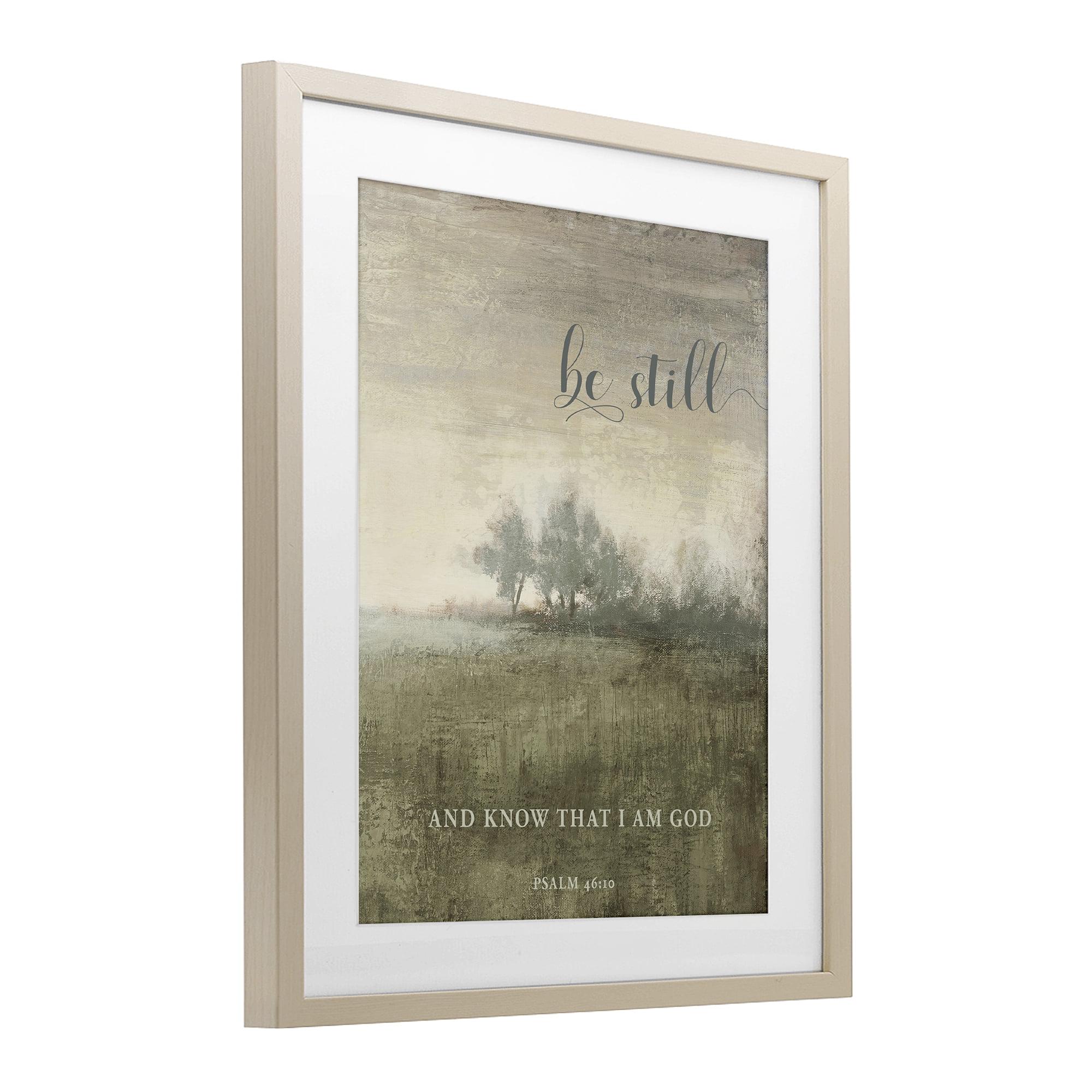 Stupell Industries Be Still Psalm 46:10 Birch Framed Print Under Glass, design by Michael Marcon