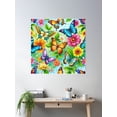 thumbnail image 2 of Fantastic Butterflies Flying Over The Enchanted Forest - Seamless Pattern #2 Poster Wall Art, Modern Wall Decor, 16x16 UNFRAMED, 2 of 3