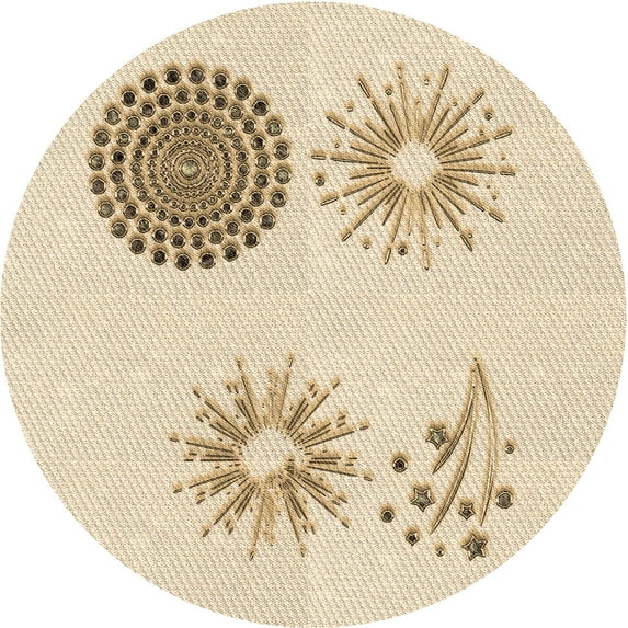 Ahgly Company Machine Washable Indoor Round Transitional Brown Sand Brown Area Rugs, 3' Round