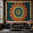 thumbnail image 6 of Peacock Mandala in Ornate Symmetrical Design, Calming Boho for Boho Decor Lovers, Bohemian Wall Art, Housewarming Gift Tapestry Wall Hanging for Bedroom, Living Room and Dorm, 6 of 7