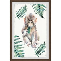 Marmont Hill Monkey Fern Framed Wall Art, 12.00" x 1.50"