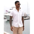 thumbnail image 3 of COOFANDY Mens Casual Button Down Shirts Summer Short Sleeve Textured No Tuck Button Up Fashion Dress Shirt 2026, 3 of 6