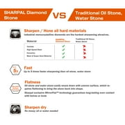 Sharpal 162N Dual-Grit Diamond Whetstone with Non-Slip Base and Angle Guide, Coarse 325/Extra Fine 1200 Grit Knife Sharpener