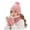 Pink, variant on mgoYE Girls Boys Solid Color Beanie Hat Glovs Set Fleece Lined Winter Hat with Pom Pom for Cold Weather