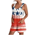 thumbnail image 2 of SELONE Red White Blue Summer Rompers for Women Knee Length Plus Size with Pockets Multicolor M, 2 of 5