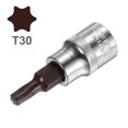 thumbnail image 2 of Unique Bargains 3/8-Inch Drive T30 Torx Bit Socket S2 Steel 50mm Length Silver Tone, 2 of 4