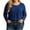 Blue, variant on FAHUOMU Women's Plus Size Top Long Sleeve Button Up Crewneck Waffle Shirts Fall Fashion Lightweight Clothes