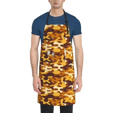 

Lukts Adjustable Apron with 2 Pockets Chef Cooking Kitchen Restaurant Aprons for Women Men-Desert Camouflage