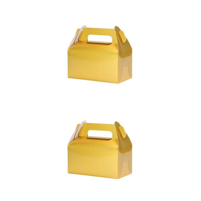 Kearding Caja de almacenamiento de pasteles portátil con asas Cajas de regalos para fiestas Caja de embalaje de alimentos Tarta de huevo Oro 2piezas
