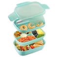 thumbnail image 1 of Bento Box para adultos, lonchera con utensilios, apilable, a prueba de fugas, lonchera Bento Box para salir a cenar, trabajar, hacer picnic, 21,5*14,5*10 cm, 1 of 7