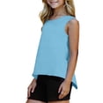 thumbnail image 1 of EHQJNJ Cute Tops for School Girls Solid Color Back Split Solid Color Vest for Kids Girls Tops, 1 of 8