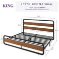 thumbnail image 3 of Merrland King Bed Frame with Headboard and Footboard, Heavy Duty Metal Platform Bed, No Box Spring Required, Brown, 3 of 9