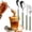 green, variant on 4pcs stainless steel willow nail clip handle tableware set E Holiday feast dish placement,dinnerware,Stainless steel