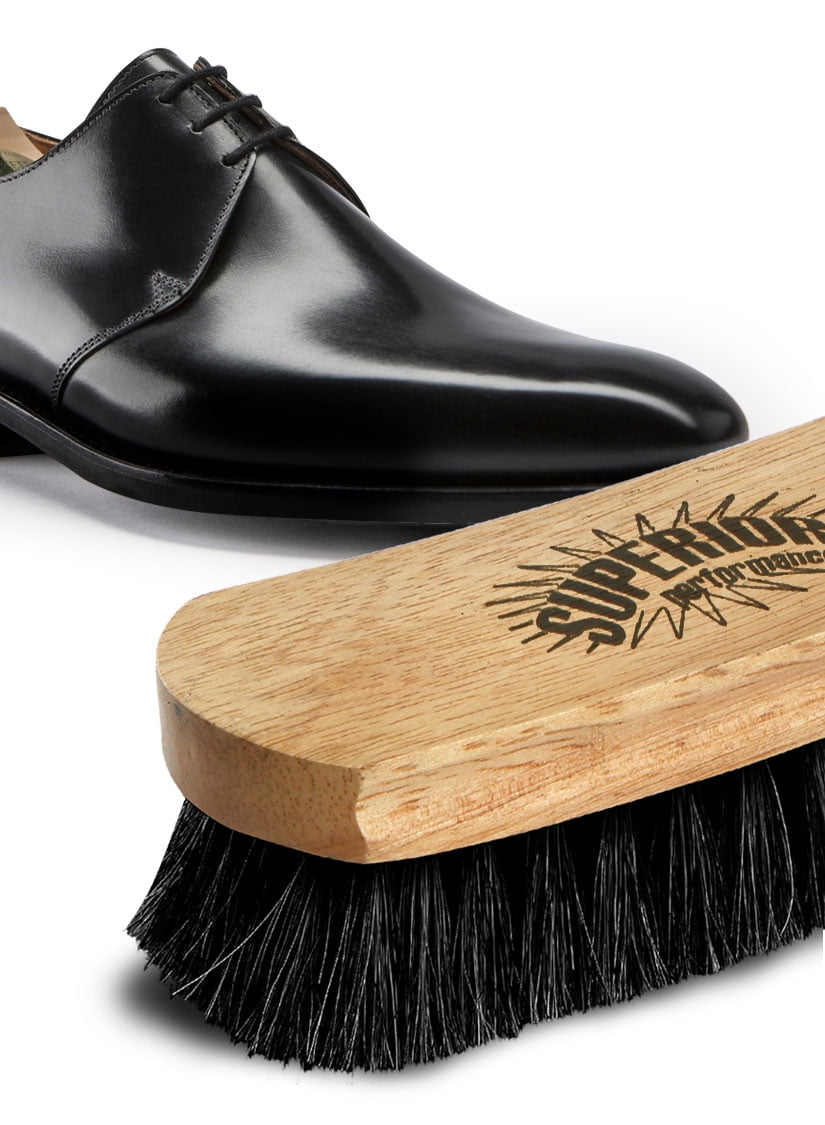Color:Dark Coffee Garciakia Horsehair Wood Brush 7.1 Shine Shoe Brushes with Horse Hair Bristles for Boots Shoes Other Leather Care 