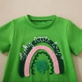 thumbnail image 6 of Staki Newborn Baby Girl Clothes St Patricks Day Toddler Baby Girl St Patrick's Day Outfit Clover Embroidery Smocked Flutter Sleeve T Shirt Plaid Ruffle Shorts Set 0-24M(Green,18-24 Months), 6 of 7