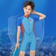 thumbnail image 3 of Greeniant Trajes de neopreno de 2,5 MM, trajes de baño a prueba de frío, mono ultrafino de manga corta para playa, mono de protección solar Deportes acuáticos azul claro XL, 3 of 6