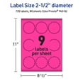 thumbnail image 6 of Avery Round Scalloped Labels, Neon Magenta, 2.5" Diameter, 720ct, 6 of 11