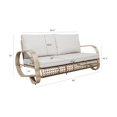 thumbnail image 2 of Iwicker Patio Wicker 2-Seater Outdoor Sofa Aluminum Garden Love seat Chair with Cushions, 2 of 6
