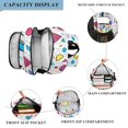 thumbnail image 3 of FORMRS Unisex School Backpack 17" Student Travel Bag with Laptop Compartment, Red Retro Pattern, 3 of 7