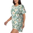 thumbnail image 2 of Rateoe Lilies Flowers Pattern Women's Short-Sleeved Pajama Set - 2 Piece Soft and Lightweight Sleepwear Set-XX-Large, 2 of 7